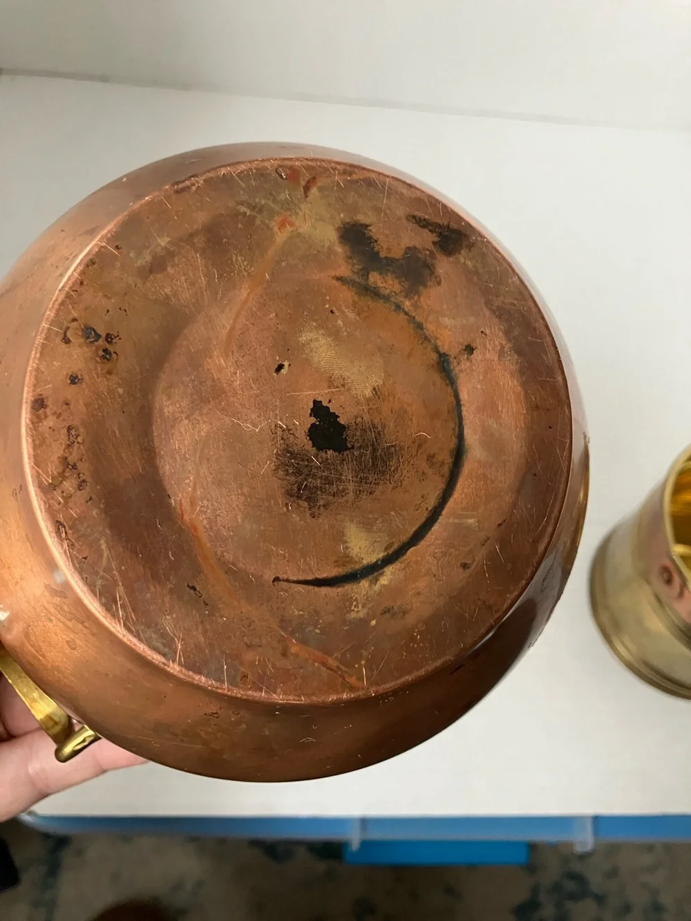 Vintage Copper and Brass Decorative Duo - Potpourri Pot‎ & Small Planter 70s 80s